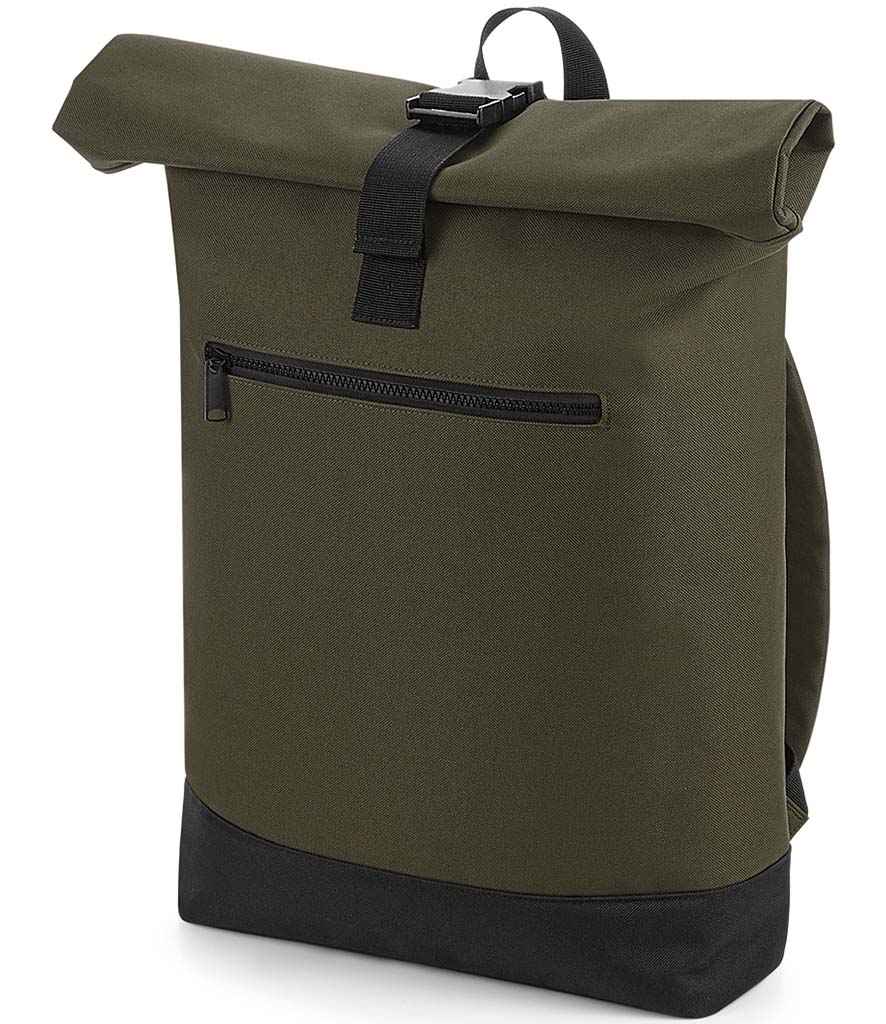 [BG855 MGR ONE] BagBase Roll-Top Backpack (Military Green)
