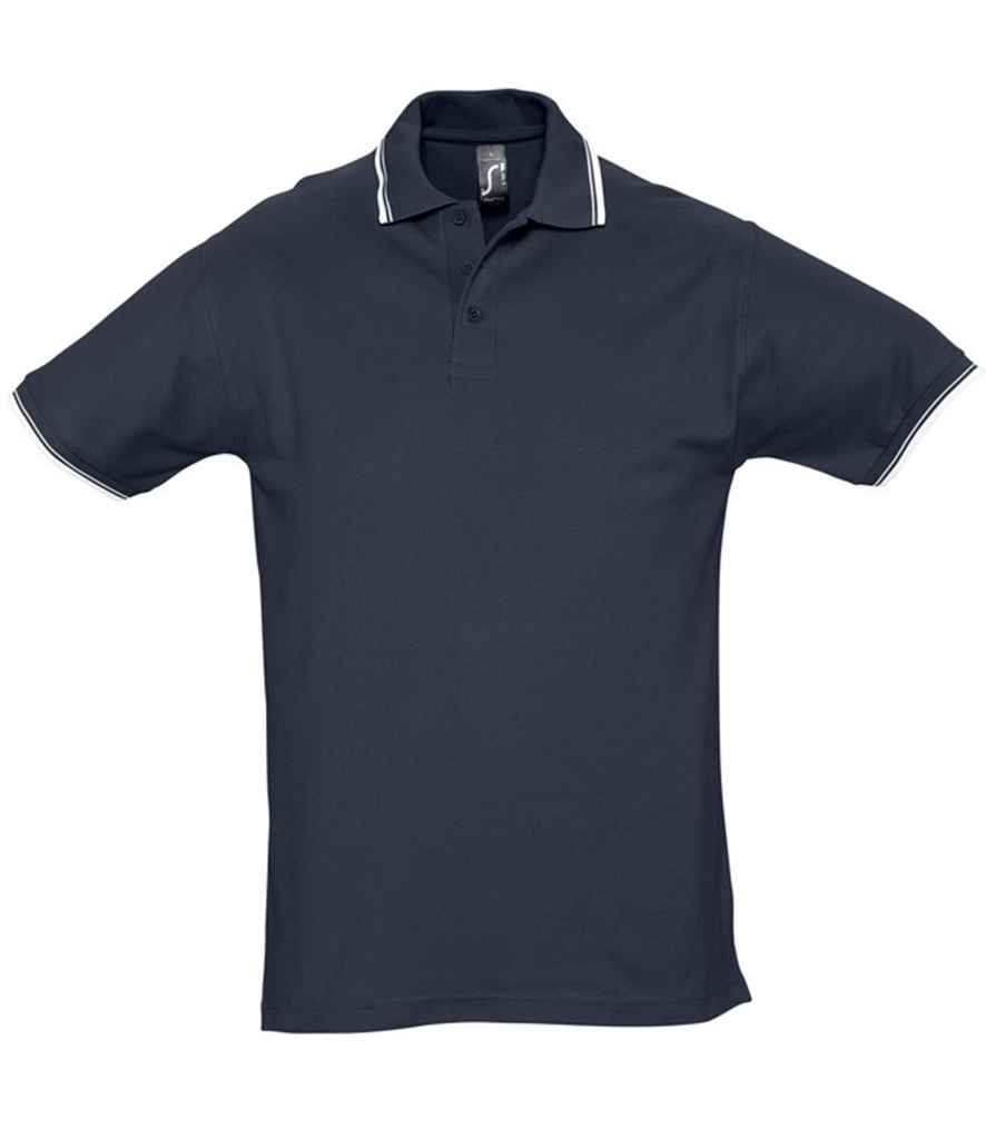 [11365 NV/WH S] SOL'S Practice Tipped Cotton Piqué Polo Shirt (S)
