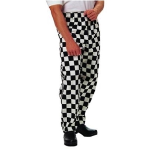 Le Chef Print Design Trousers (Check Big Black, XS (24-26))