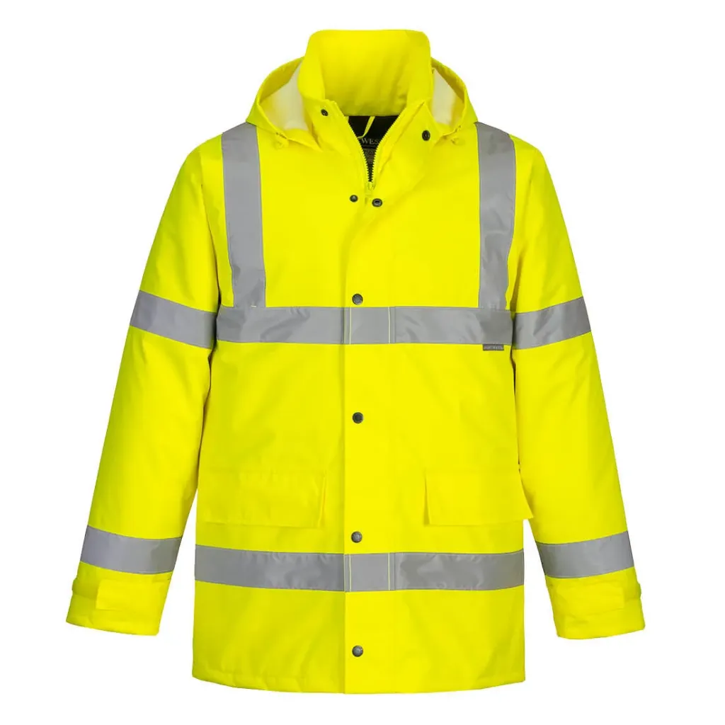 [W-JHVPYXS] Hi-Vis Winter Traffic Parka Jacket (Fluorescent Yellow, XS)