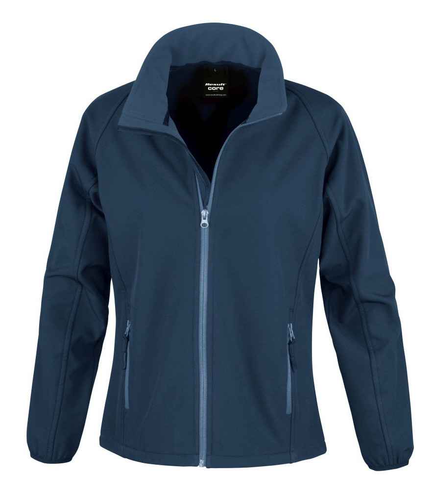 [RS231F NV/NV XS] Result Core Ladies Printable Soft Shell Jacket (Navy/Navy, XS)
