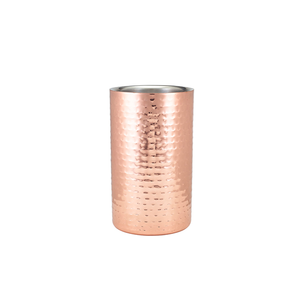 [BC-N003HC] GenWare Hammered Copper Plated Wine Cooler