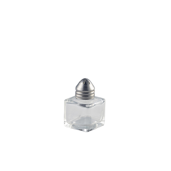 Individual Glass Pepper Pot 30 x 30 x 50mm (Pack of 48)