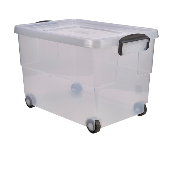[BC-N10260] Storage Box 60L W/ Clip Handles On Wheels (Pack of 4)