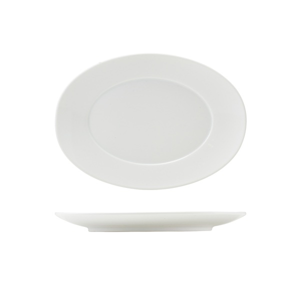 GenWare Porcelain Winged Oval Plate 28cm/ 11" (Pack of 4)