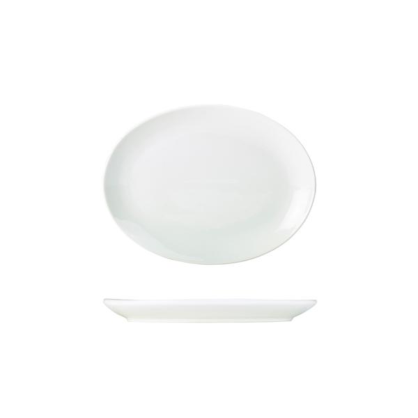 [BC-N112121] Genware Porcelain Oval Plate 21cm/ 8.25" (Pack of 6)
