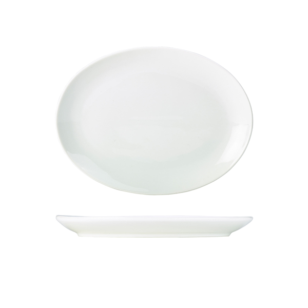 Genware Porcelain Oval Plate 31cm/ 12.25" (Pack of 6)