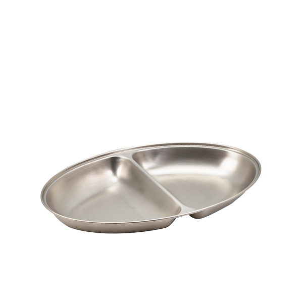 [BC-N12562] GenWare Stainless Steel Two Division Oval Vegetable Dish 35cm/ 14"