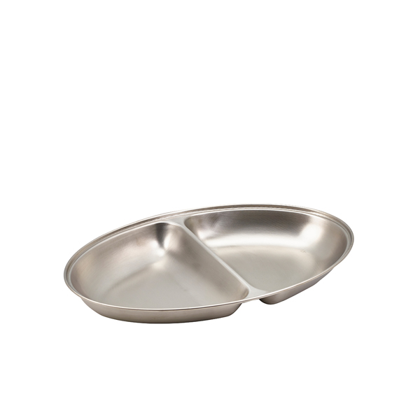 [BC-N1462] GenWare Stainless Steel Two Division Oval Vegetable Dish 30cm/ 12"