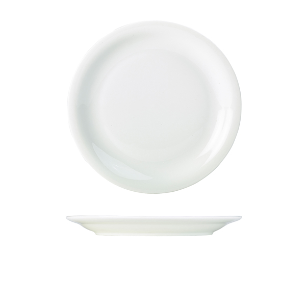 [BC-N160326] Genware Porcelain Narrow Rim Plate 26cm/ 10.25" (Pack of 6)