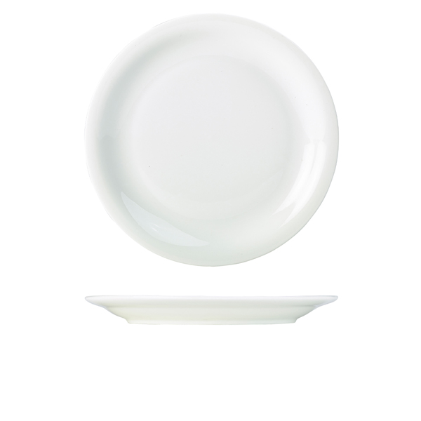 Genware Porcelain Narrow Rim Plate 28cm/ 11" (Pack of 6)