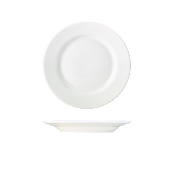 [BC-N160621] Genware Porcelain Classic Winged Plate 21cm/ 8.25" (Pack of 6)