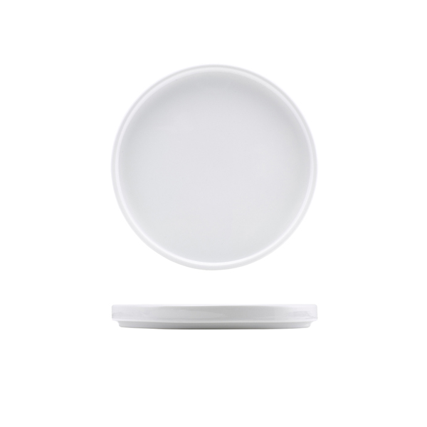 [BC-N160920] Genware Porcelain Low Presentation Plate 20cm/ 8" (Pack of 6)