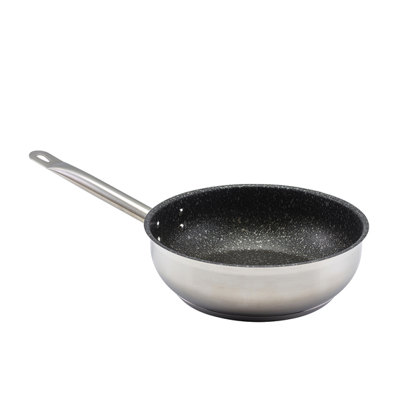 [BC-N1624-02NS] GenWare Non Stick Teflon Stainless Steel Sauteuse Pan 24cm