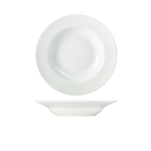 Genware Porcelain Soup Plate/ Pasta Dish 23cm/ 9" (Pack of 6)