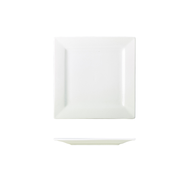[BC-N180616] Genware Porcelain Square Plate 16cm/ 6.25" (Pack of 6)