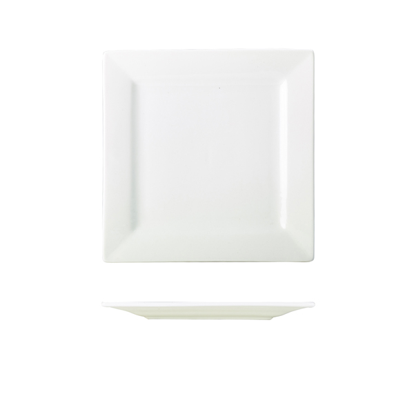 [BC-N180621] Genware Porcelain Square Plate 21cm/ 8.25" (Pack of 6)