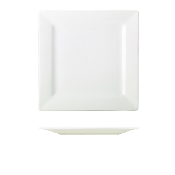 [BC-N180626] Genware Porcelain Square Plate 26cm/ 10.25" (Pack of 6)