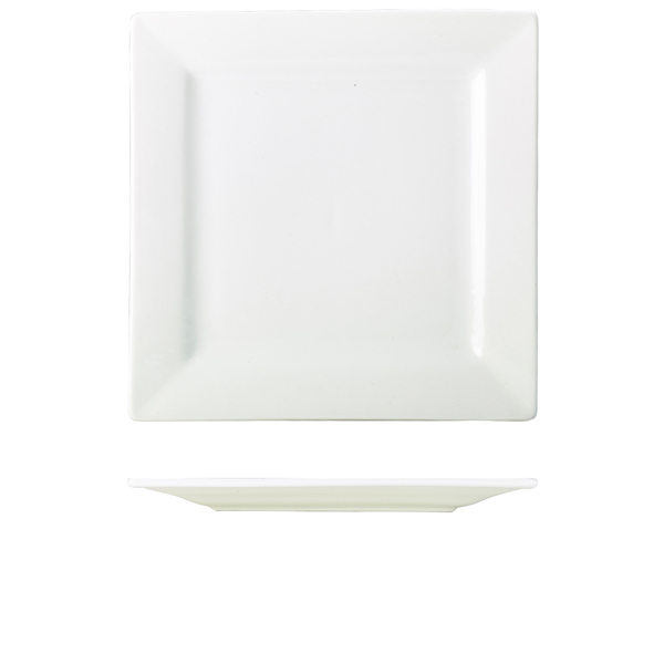 [BC-N180630] Genware Porcelain Square Plate 30cm/ 12" (Pack of 6)
