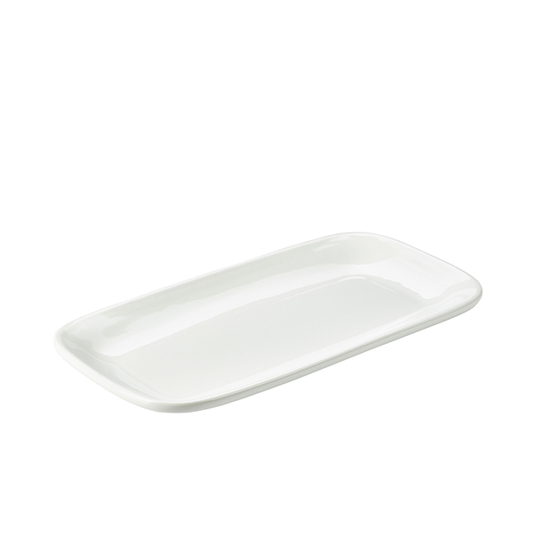 [BC-N184635] Genware Porcelain Rounded Rectangular Plate 35.5 x 19cm/ 14 x 7.5" (Pack of 3)