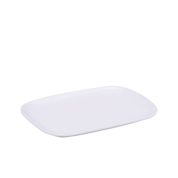 Genware Porcelain Ellipse Rectangular Plate 22.8 x 16.6cm/ 9 x 6.5" (Pack of 6)