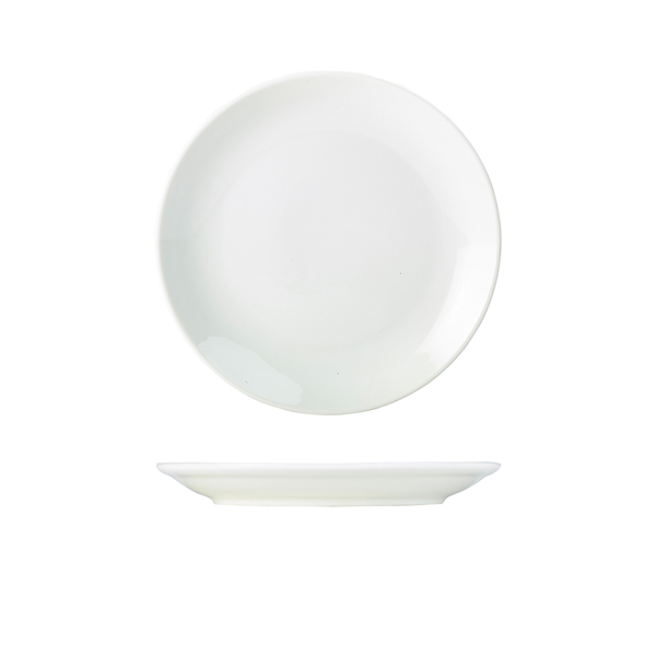 [BC-N187622] Genware Porcelain Coupe Plate 22cm/ 8.5" (Pack of 6)
