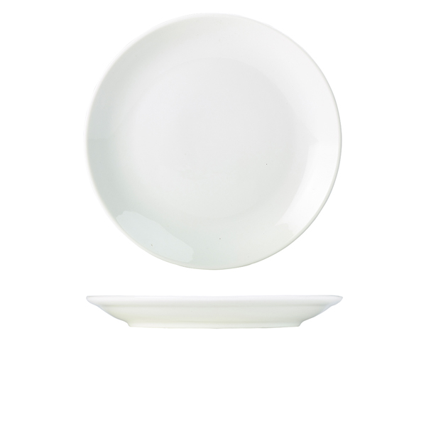 [BC-N187628] Genware Porcelain Coupe Plate 28cm/ 11" (Pack of 6)