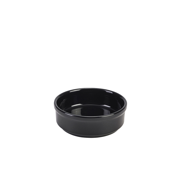 [BC-N305611BK] Genware Porcelain Black Round Dish 10cm/ 4" (Pack of 6)
