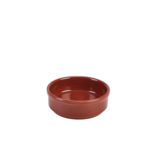 [BC-N305611TR] Genware Porcelain Terracotta Round Dish 10cm/ 4" (Pack of 6)