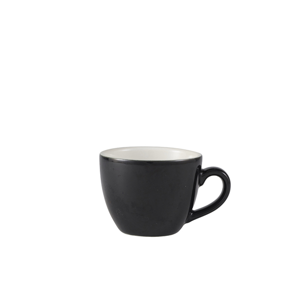 Genware Porcelain Black Bowl Shaped Cup 9cl/ 3oz (Pack of 6)