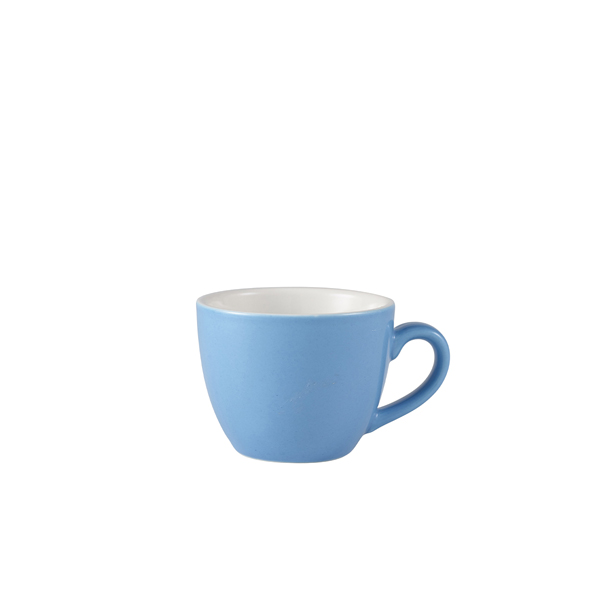 Genware Porcelain Blue Bowl Shaped Cup 9cl/ 3oz (Pack of 6)
