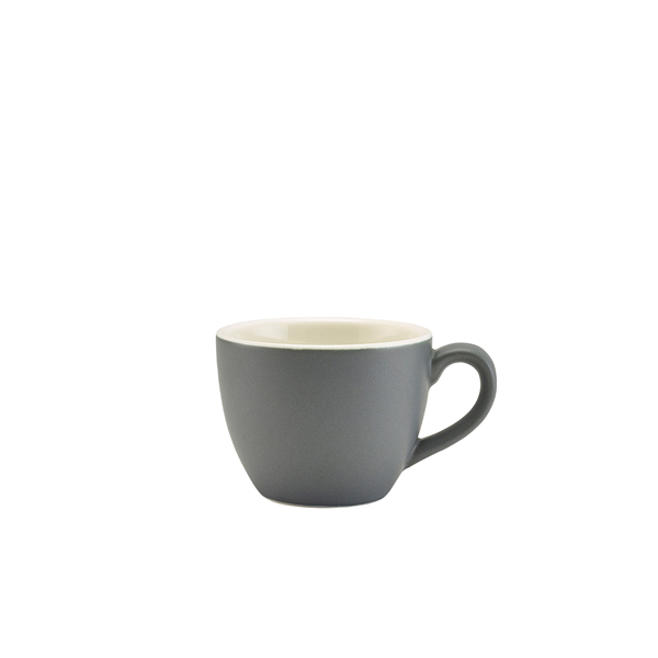Genware Porcelain Matt Grey Bowl Shaped Cup 9cl/ 3oz (Pack of 6)