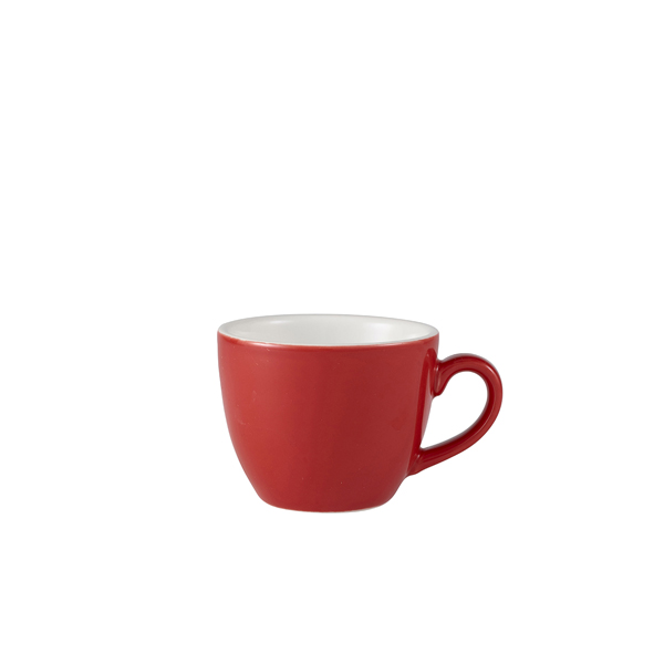Genware Porcelain Red Bowl Shaped Cup 9cl/ 3oz (Pack of 6)