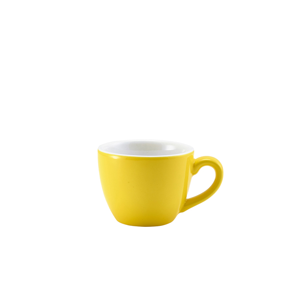 [BC-N312109Y] Genware Porcelain Yellow Bowl Shaped Cup 9cl/ 3oz (Pack of 6)