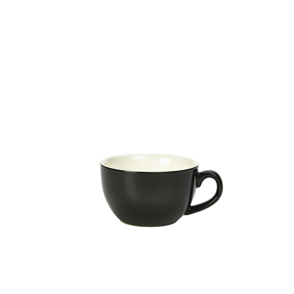 Genware Porcelain Black Bowl Shaped Cup 17.5cl/ 6oz (Pack of 6)
