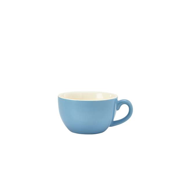 Genware Porcelain Blue Bowl Shaped Cup 17.5cl/ 6oz (Pack of 6)