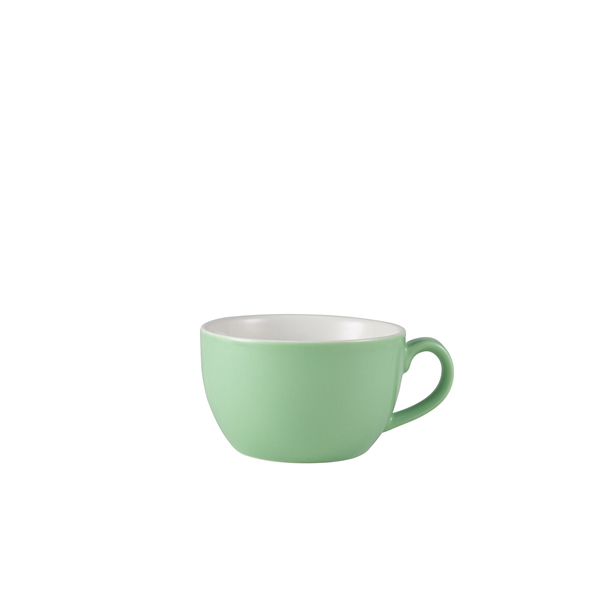 Genware Porcelain Green Bowl Shaped Cup 17.5cl/ 6oz (Pack of 6)