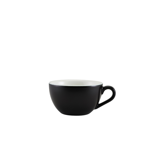 Genware Porcelain Matt Black Bowl Shaped Cup 17.5cl/ 6oz (Pack of 6)