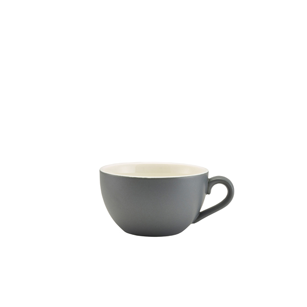 [BC-N322118MG] Genware Porcelain Matt Grey Bowl Shaped Cup 17.5cl/ 6oz (Pack of 6)