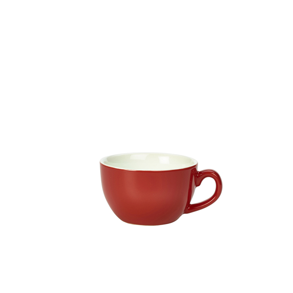 Genware Porcelain Red Bowl Shaped Cup 17.5cl/ 6oz (Pack of 6)