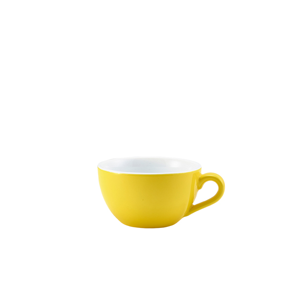 [BC-N322118Y] Genware Porcelain Yellow Bowl Shaped Cup 17.5cl/ 6oz (Pack of 6)