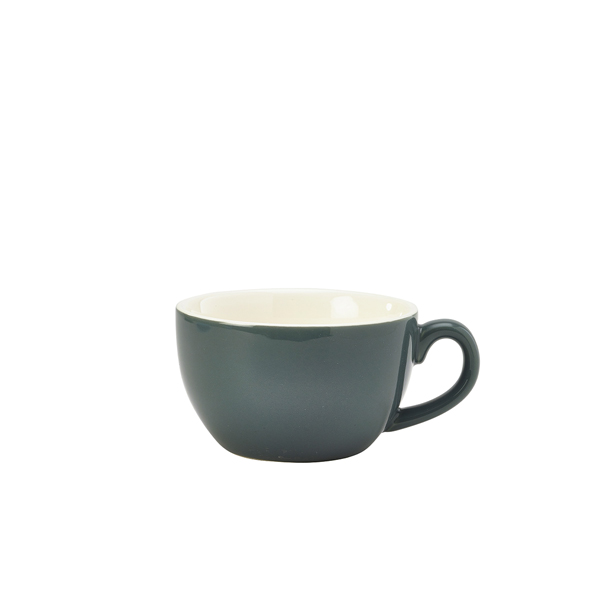 Genware Porcelain Grey Bowl Shaped Cup 25cl/ 8.75oz (Pack of 6)
