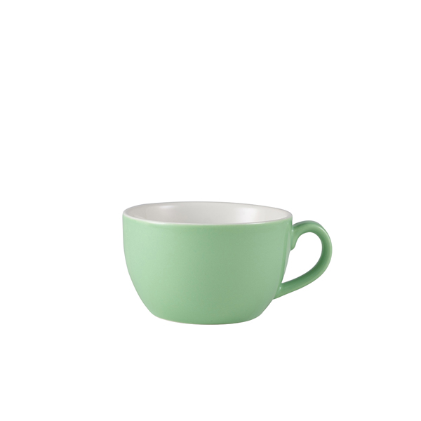 Genware Porcelain Green Bowl Shaped Cup 25cl/ 8.75oz (Pack of 6)