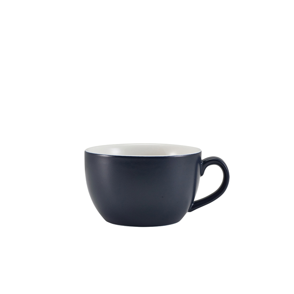 [BC-N322125MBL] GenWare Porcelain Matt Blue Bowl Shaped Cup 25cl/ 8.75oz (Pack of 6)