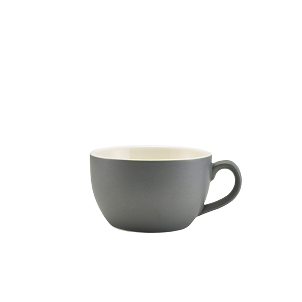 [BC-N322125MG] Genware Porcelain Matt Grey Bowl Shaped Cup 25cl/ 8.75oz (Pack of 6)