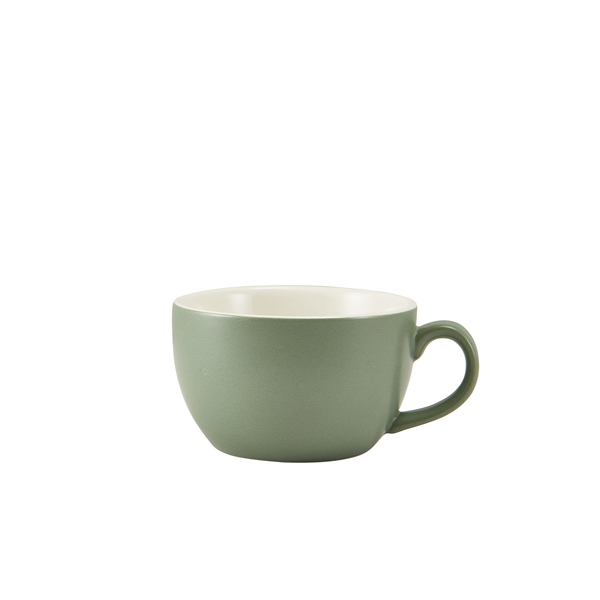 GenWare Porcelain Matt Sage Bowl Shaped Cup 25cl/ 8.75oz (Pack of 6)