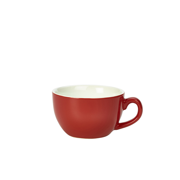 Genware Porcelain Red Bowl Shaped Cup 25cl/ 8.75oz (Pack of 6)