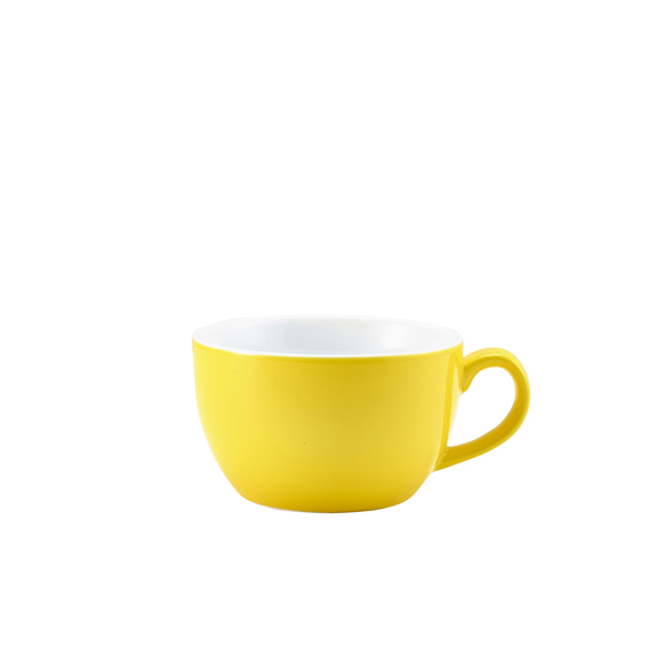 [BC-N322125Y] Genware Porcelain Yellow Bowl Shaped Cup 25cl/ 8.75oz (Pack of 6)