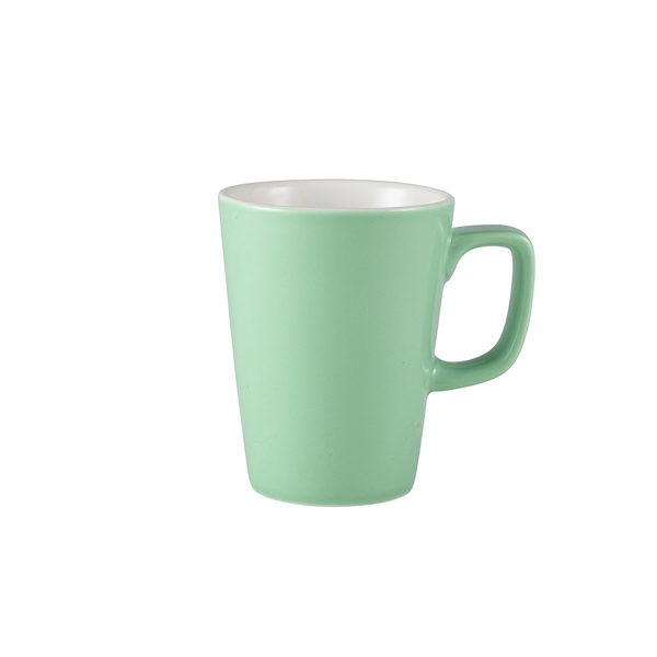 [BC-N322135GR] Genware Porcelain Green Latte Mug 34cl/ 12oz (Pack of 6)