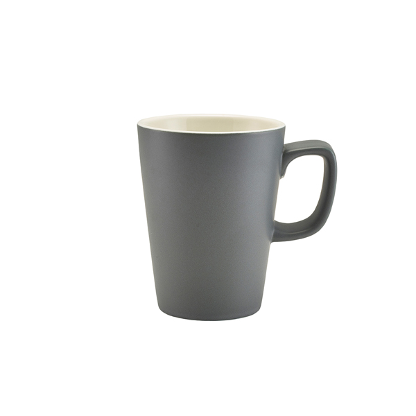 [BC-N322135MG] Genware Porcelain Matt Grey Latte Mug 34cl/ 12oz (Pack of 6)